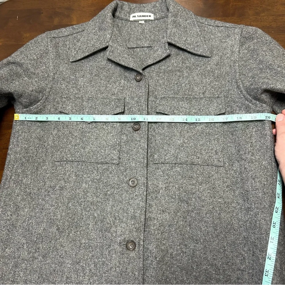 Jil Sander classic wool shirt jacket in gray Women’s Size 34 or US Small - Picture 10 of 12